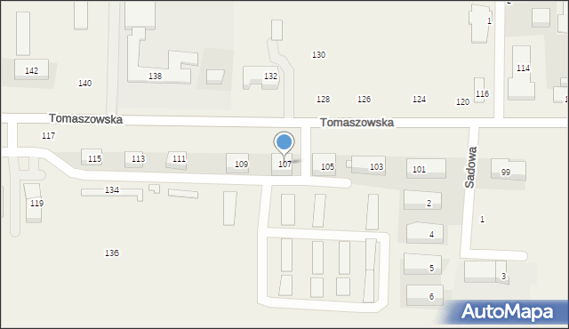 Ulhówek, Tomaszowska, 107, mapa Ulhówek