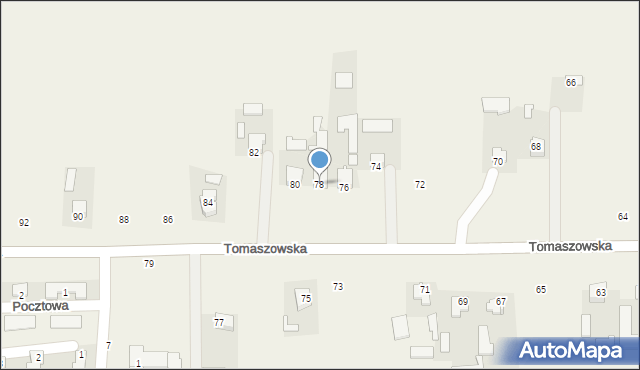 Ulhówek, Tomaszowska, 78, mapa Ulhówek