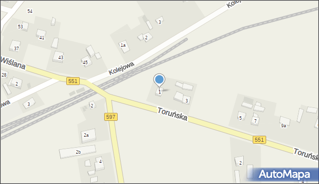 Unisław, Toruńska, 1, mapa Unisław