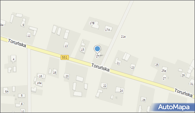 Unisław, Toruńska, 17, mapa Unisław