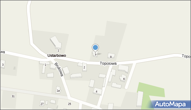 Ustarbowo, Topolowa, 7, mapa Ustarbowo