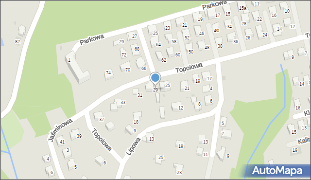Wadowice, Topolowa, 29, mapa Wadowice