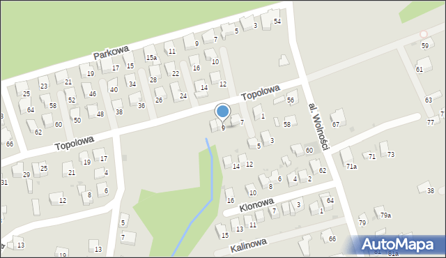 Wadowice, Topolowa, 9, mapa Wadowice