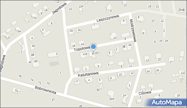 Wągrowiec, Topolowa, 9A, mapa Wągrowiec