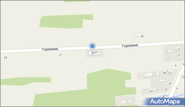 Wanaty, Topolowa, 15, mapa Wanaty