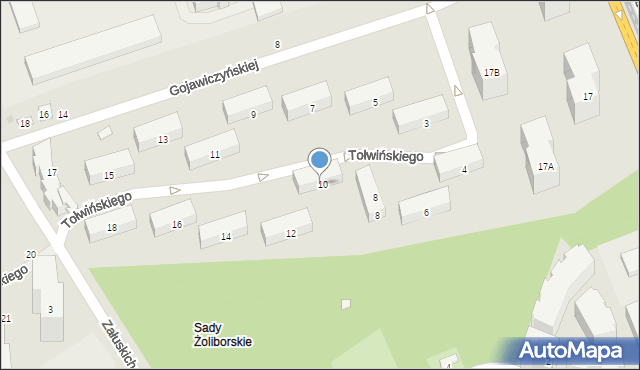 Warszawa, Tołwińskiego Stanisława, 10, mapa Warszawy