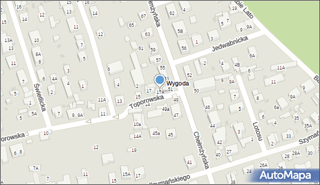 Warszawa, Toporowska, 17A, mapa Warszawy