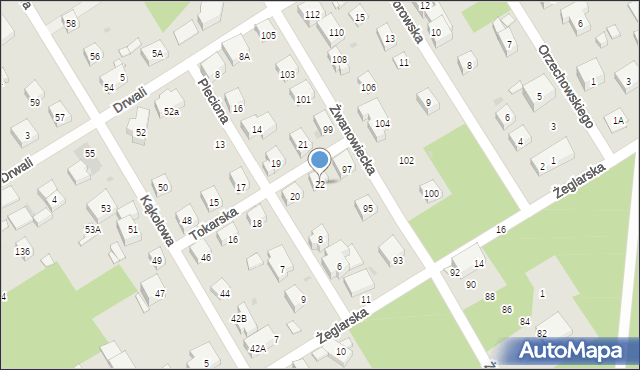 Warszawa, Tokarska, 22, mapa Warszawy