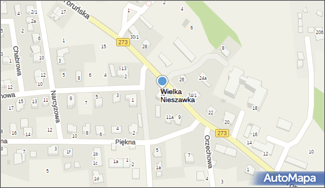 Wielka Nieszawka, Toruńska, 11, mapa Wielka Nieszawka