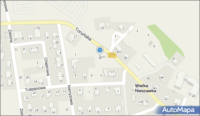 Wielka Nieszawka, Toruńska, 15, mapa Wielka Nieszawka