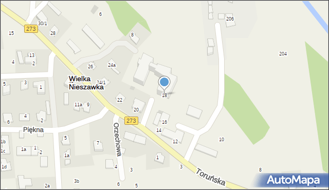 Wielka Nieszawka, Toruńska, 18, mapa Wielka Nieszawka