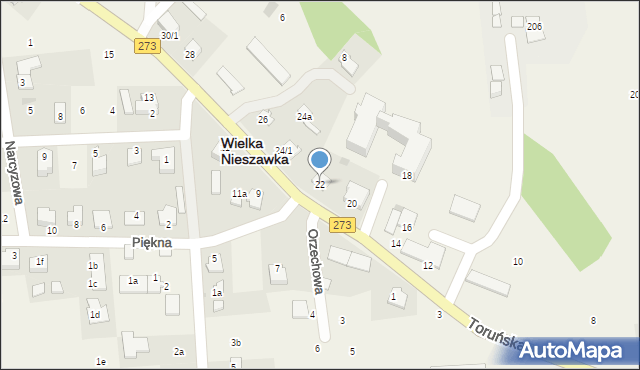 Wielka Nieszawka, Toruńska, 22, mapa Wielka Nieszawka