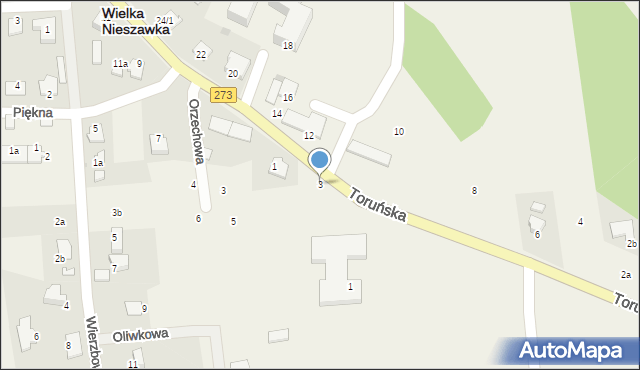 Wielka Nieszawka, Toruńska, 3, mapa Wielka Nieszawka