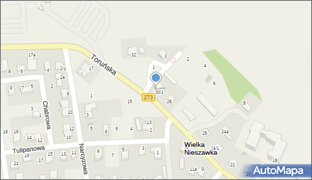 Wielka Nieszawka, Toruńska, 30/3, mapa Wielka Nieszawka