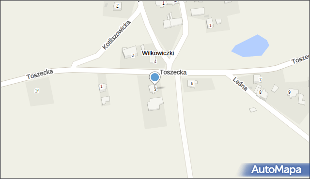 Wilkowiczki, Toszecka, 3, mapa Wilkowiczki
