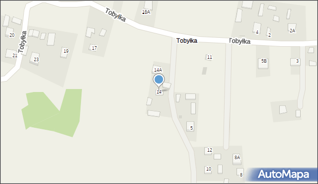 Wólka Tanewska, Tobyłka, 14, mapa Wólka Tanewska