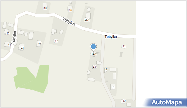 Wólka Tanewska, Tobyłka, 14A, mapa Wólka Tanewska