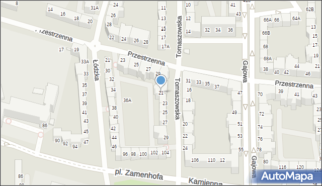 Wrocław, Tomaszowska, 21, mapa Wrocławia