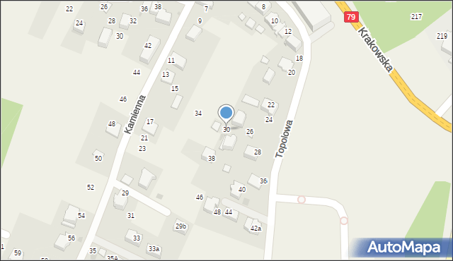 Zabierzów, Topolowa, 30, mapa Zabierzów