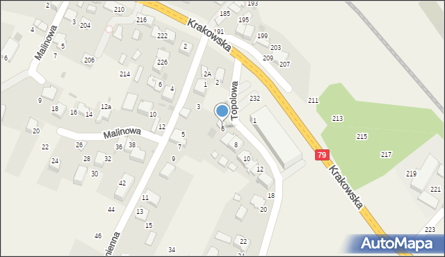 Zabierzów, Topolowa, 6, mapa Zabierzów