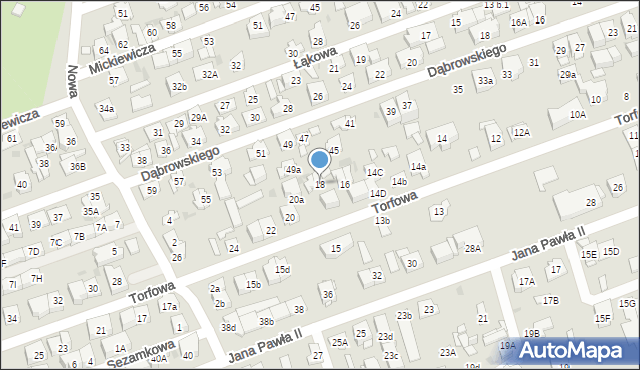 Ząbki, Torfowa, 18, mapa Ząbki