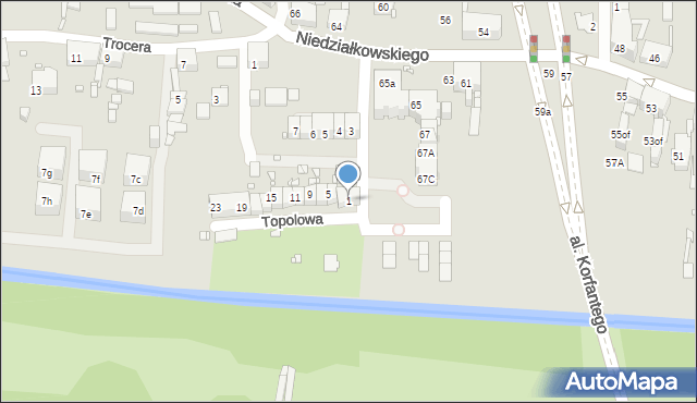 Zabrze, Topolowa, 1, mapa Zabrza