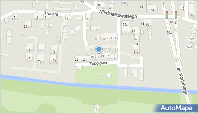 Zabrze, Topolowa, 11, mapa Zabrza