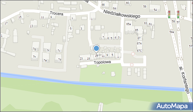 Zabrze, Topolowa, 15, mapa Zabrza