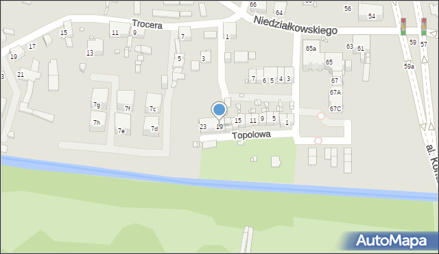 Zabrze, Topolowa, 19, mapa Zabrza