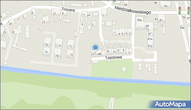 Zabrze, Topolowa, 21, mapa Zabrza