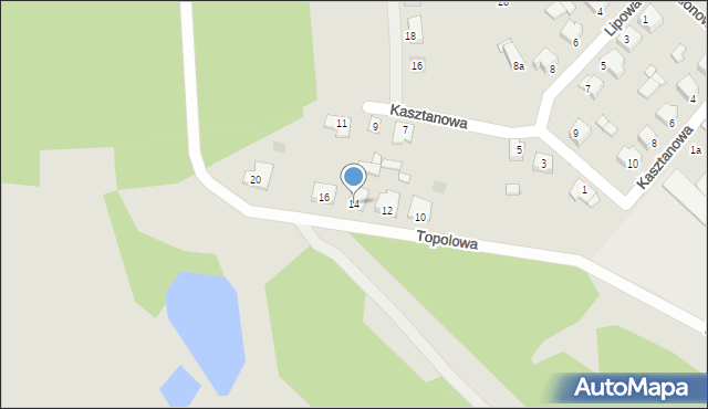 Zagórów, Topolowa, 14, mapa Zagórów