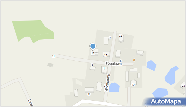 Załęże, Topolowa, 13, mapa Załęże