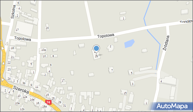 Żarnów, Topolowa, 2b, mapa Żarnów