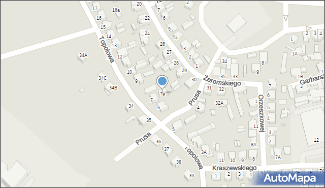 Zbąszyń, Topolowa, 7a, mapa Zbąszyń