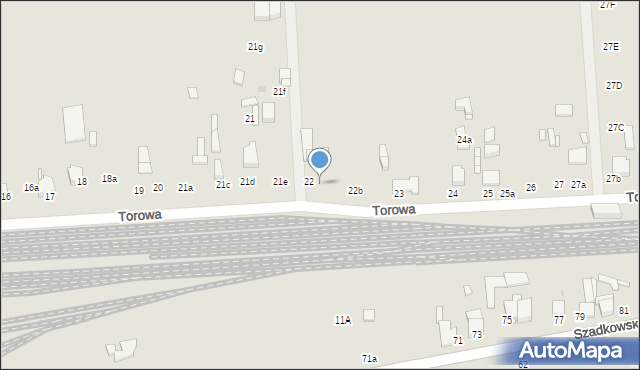 Zduńska Wola, Torowa, 22a, mapa Zduńska Wola