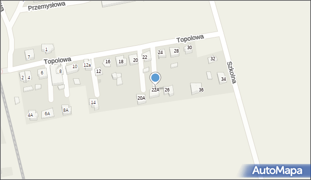 Żelistrzewo, Topolowa, 22A, mapa Żelistrzewo