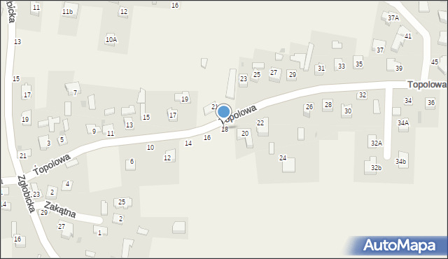 Zgłobice, Topolowa, 18, mapa Zgłobice