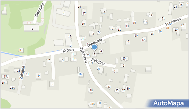 Zgłobice, Topolowa, 2, mapa Zgłobice