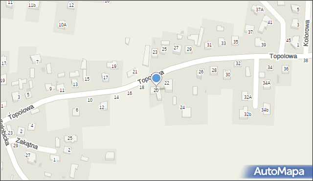 Zgłobice, Topolowa, 20, mapa Zgłobice