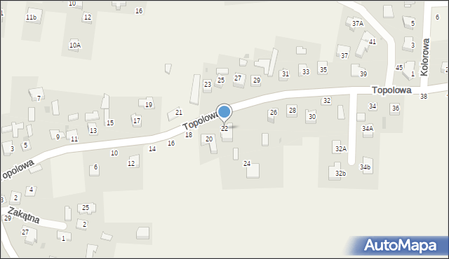 Zgłobice, Topolowa, 22, mapa Zgłobice