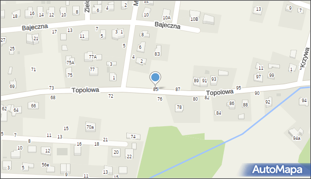 Zgłobice, Topolowa, 85, mapa Zgłobice