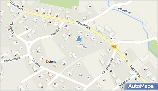 Złotoria, Toruńska, 32C, mapa Złotoria