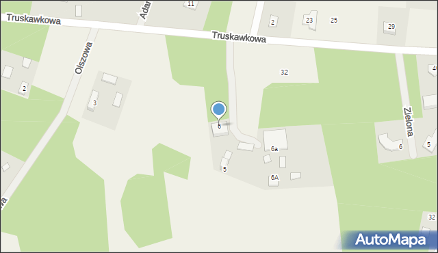 Adamów-Parcel, Truskawkowa, 6, mapa Adamów-Parcel