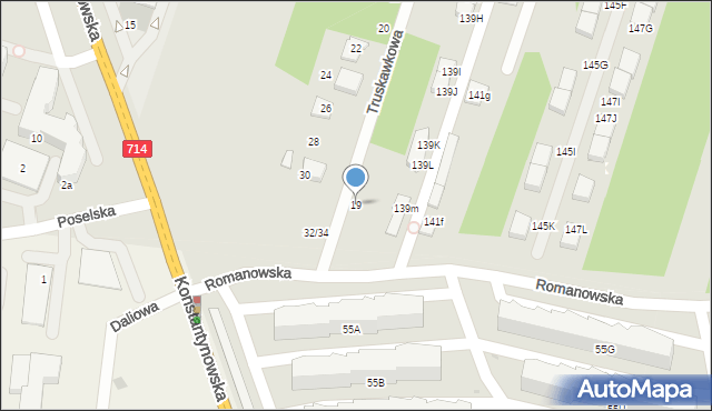 Aleksandrów Łódzki, Truskawkowa, 19, mapa Aleksandrów Łódzki