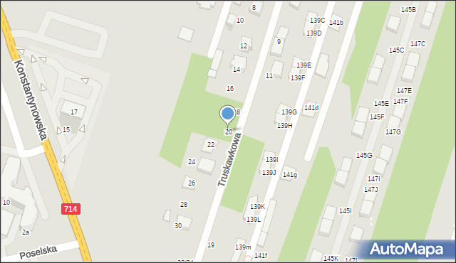 Aleksandrów Łódzki, Truskawkowa, 20, mapa Aleksandrów Łódzki