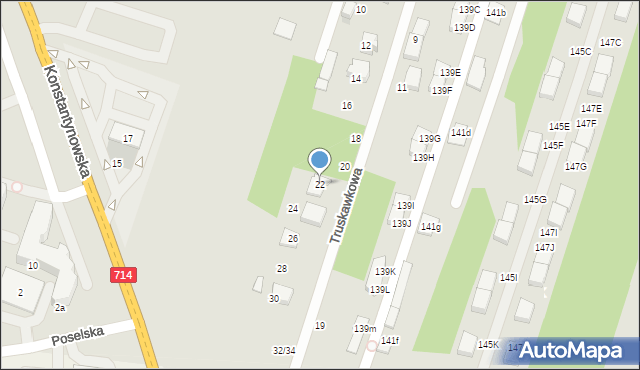 Aleksandrów Łódzki, Truskawkowa, 22, mapa Aleksandrów Łódzki