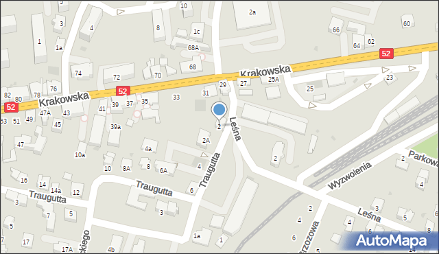 Andrychów, Traugutta Romualda, gen., 2, mapa Andrychów