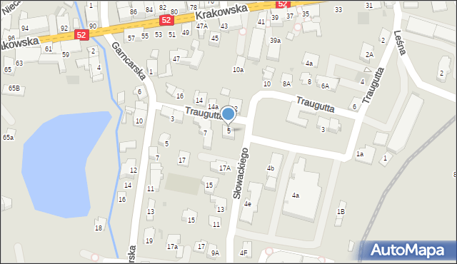Andrychów, Traugutta Romualda, gen., 5, mapa Andrychów