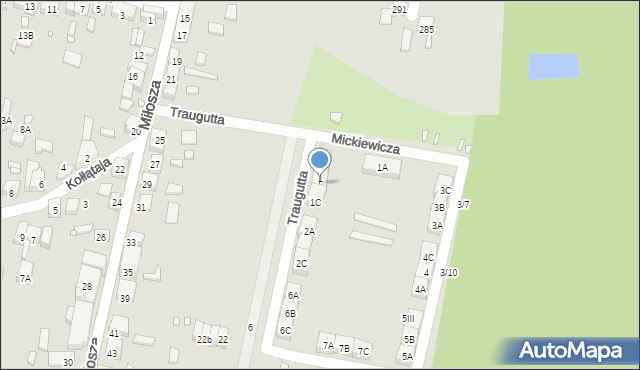 Będzin, Traugutta Romualda, gen., 1B, mapa Będzin