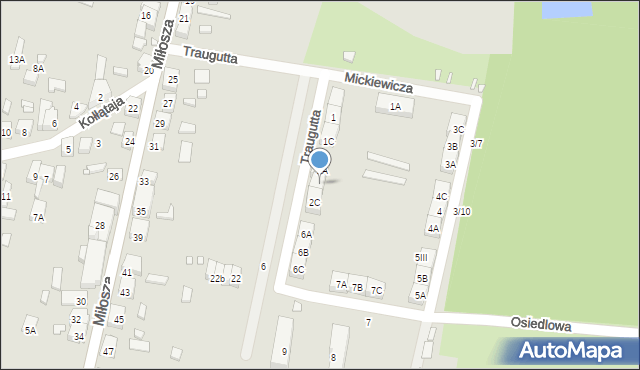 Będzin, Traugutta Romualda, gen., 2B, mapa Będzin